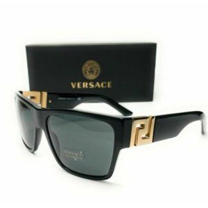 Versace Men's Black and Grey Square Sunglasses!